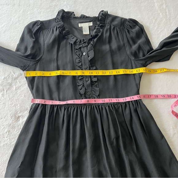 Gracie 100% Silk Ruffle Collar Mini Dress - Picture 6 of 7